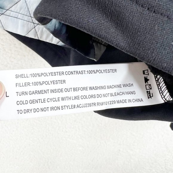 Outdoor Collection Quilted Jacket Black tie dye Size Large NEW - Picture 7 of 9